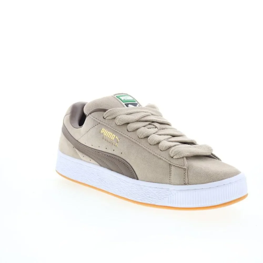 Puma Suede Low-Top Sneakers in Beige and Brown